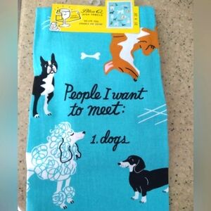 Blue Q Dog-Themed Dish Towel - Turquoise